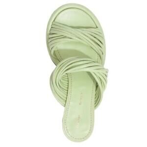 Proenza Schouler Pipe Rolo Braided Leather Kitten Heel Mule Light Green EU 40